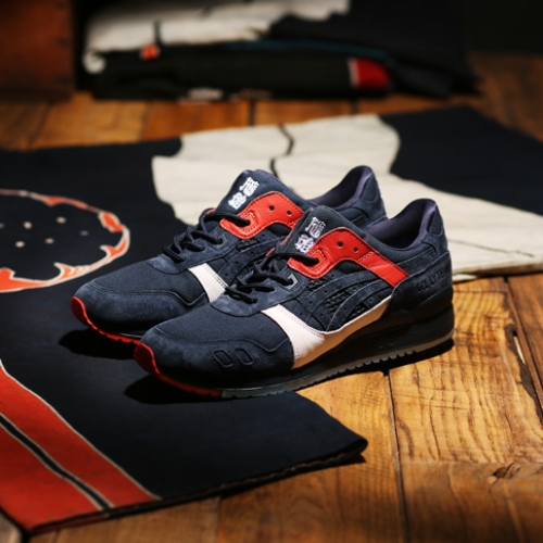 アシックスタイガーは、KICKS LAB.と日本人アーティストsneakerwolfとのコラボモデルGEL-LYTE III “HIKESHI HANTEN”を発売