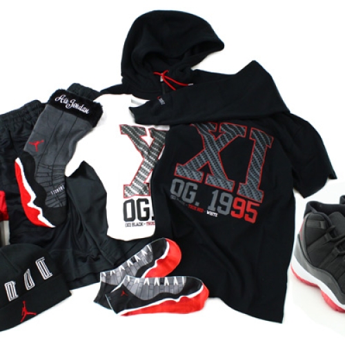 AIR JORDAN 11 COLLECTION BLACK/VARSITY RED