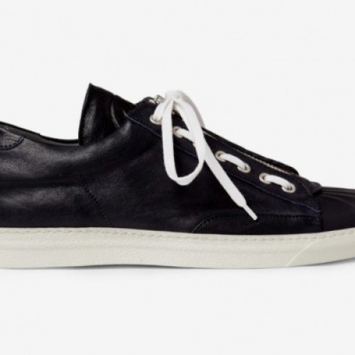 Alexander McQueen Zip and Lace Leather Sneakers